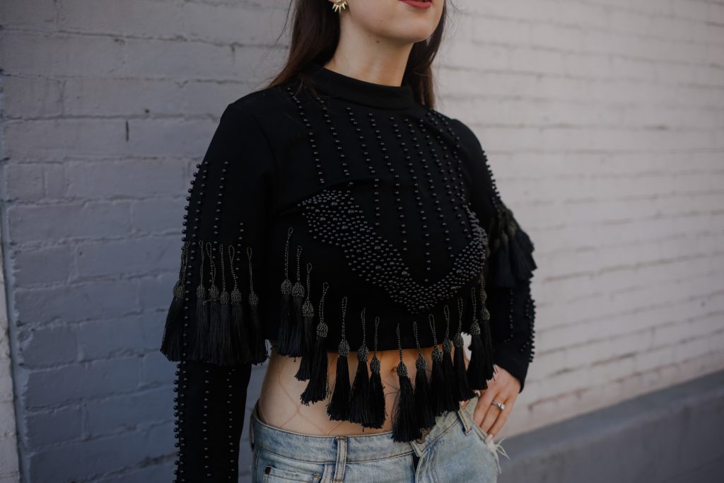 Fishnets with Distressed Denim