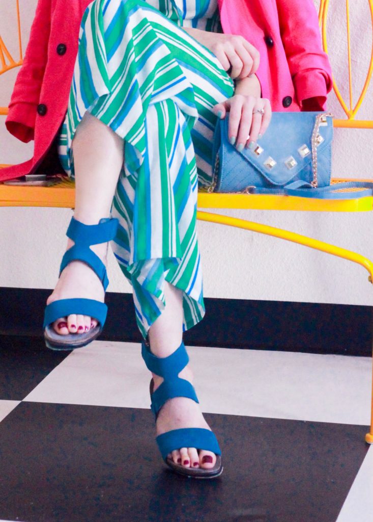 Comfy and chic blue suede sandals that you can wear all day