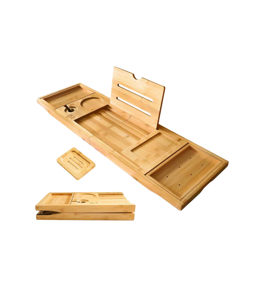 Foldable bathtub caddy for relaxing bubble baths at home