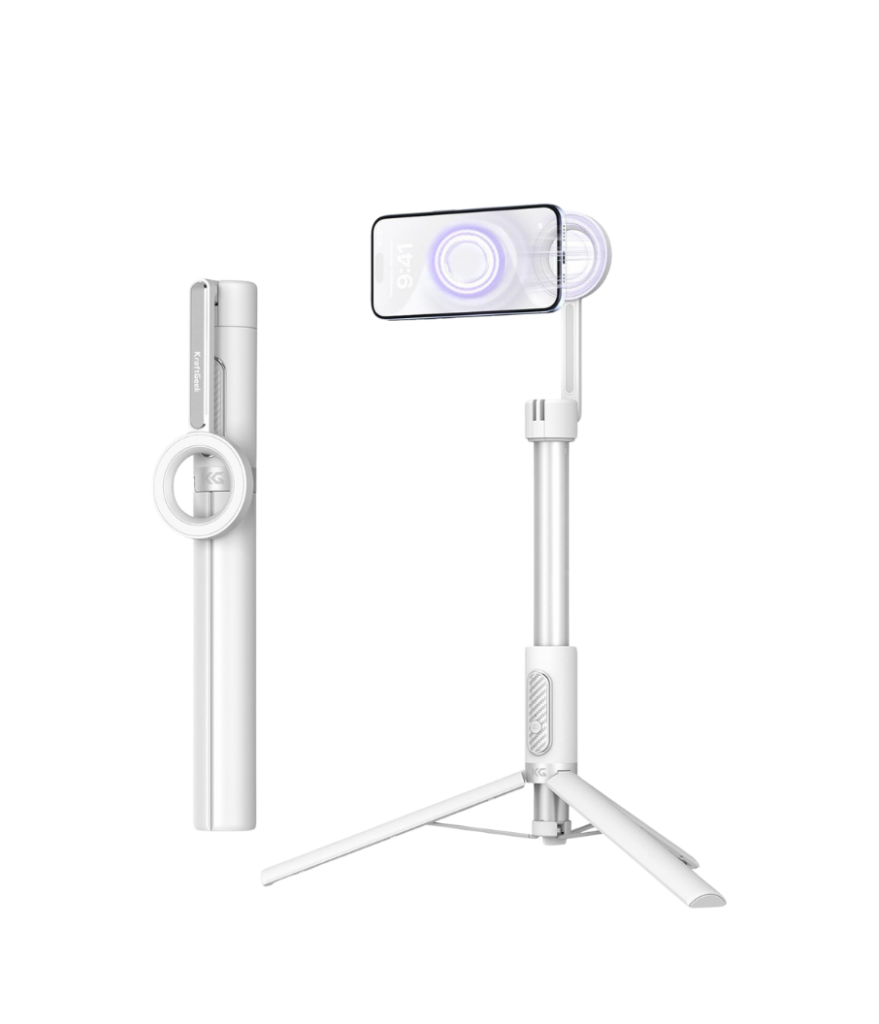 Magnetic selfie stick tripod