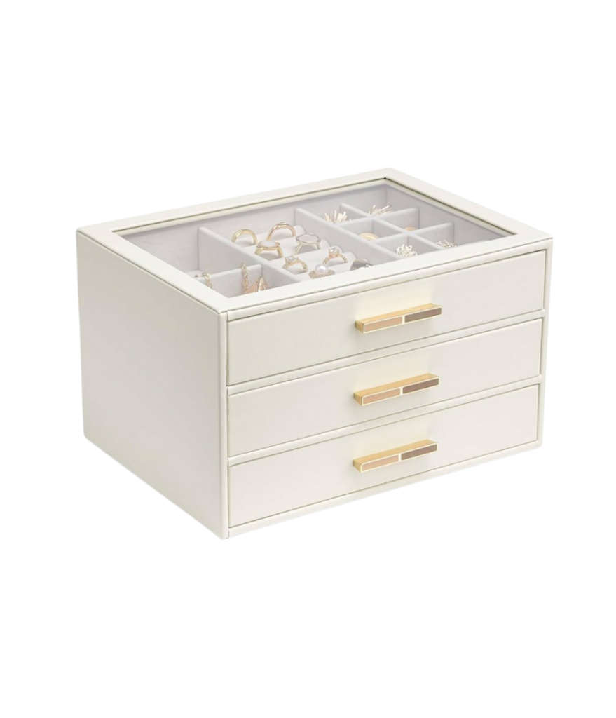 Jewelry box organizer for jewelry vanity top