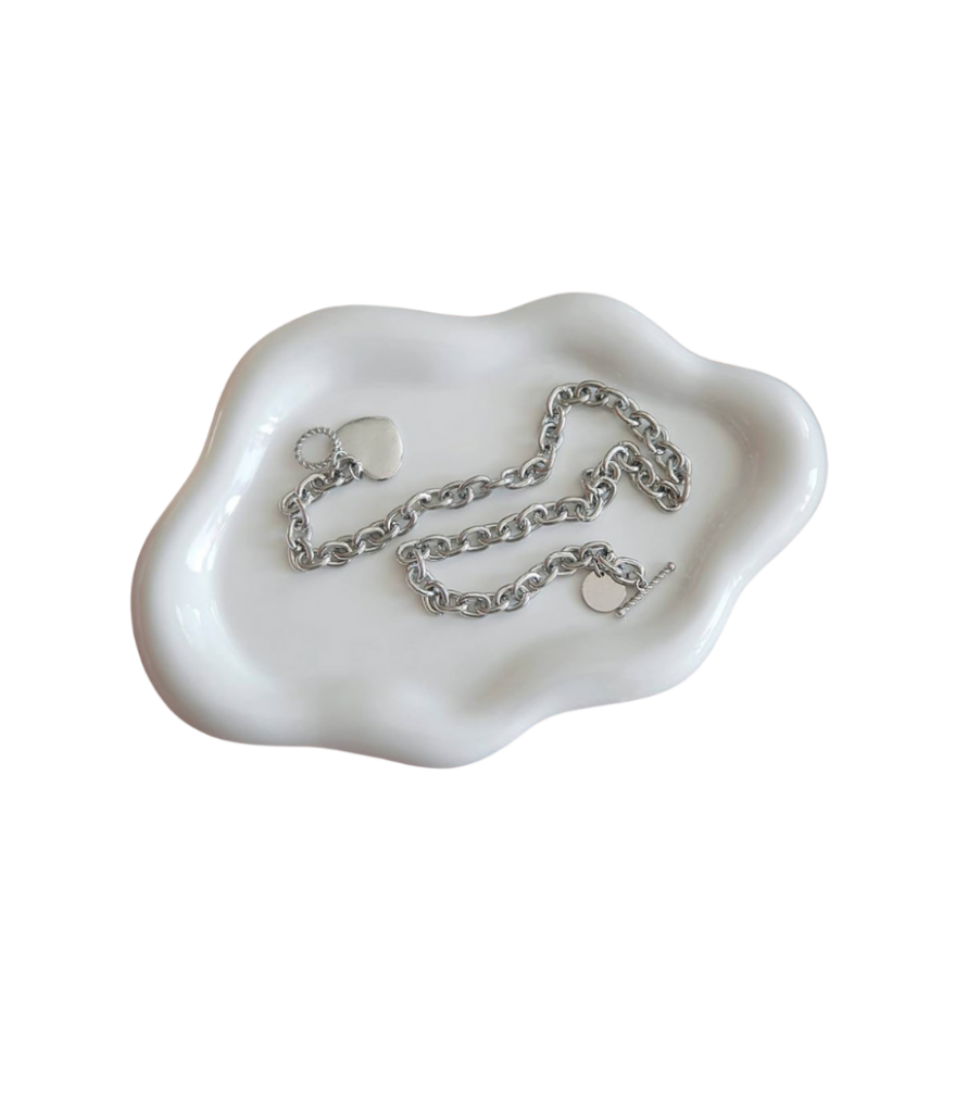 Aesthetic cloud jewelry tray that looks beautiful on any vanity and makes a great holiday gift idea